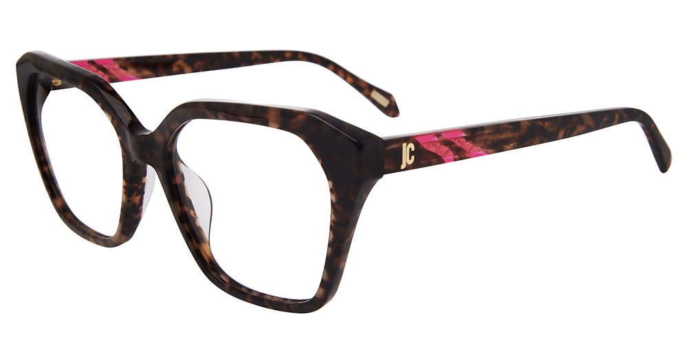 JUST CAVALLI OPTICAL VJC078V Eyeglasses YELLOW-BROWN-HAV-0802 53mm