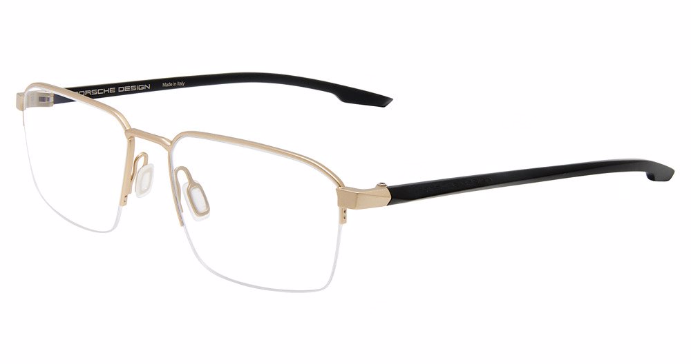PORSCHE DESIGN OPTICAL P8763 Eyeglasses BLACK-GOLD-C000 57mm