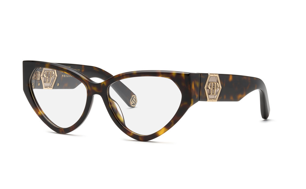 PHILIPP PLEIN OPTICAL VPP163 Eyeglasses SHINY-DARK-HAVANA-0722 57mm