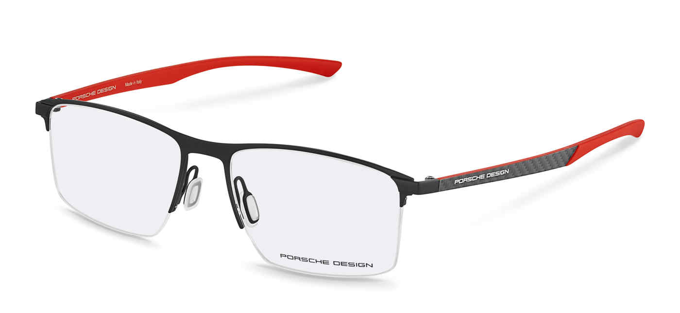 PORSCHE DESIGN OPTICAL P8752 Eyeglasses BLACK—RED-A 57mm