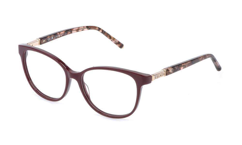 ESCADA OPTICAL VESF31 Eyeglasses SHINY-FULL-BORDEAUX-09FH 53mm