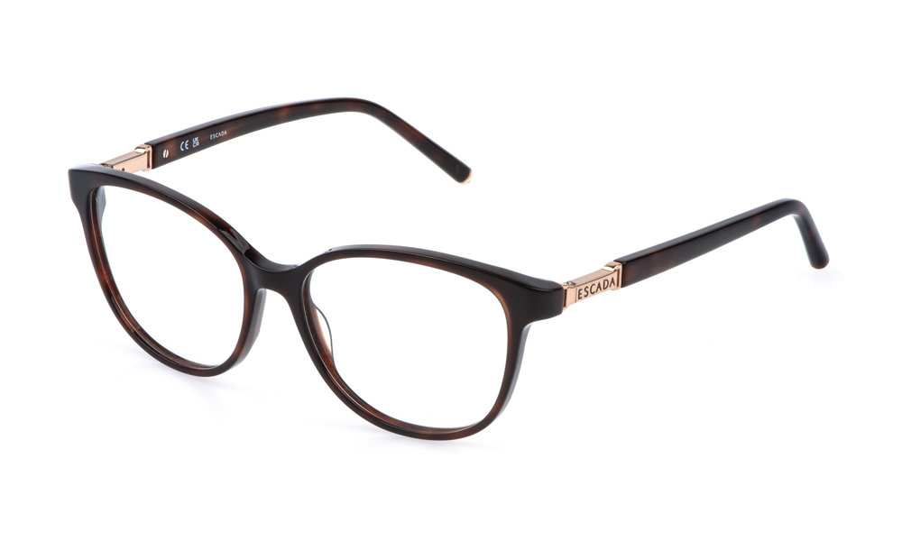 ESCADA OPTICAL VESF31 Eyeglasses SHINY-DARK-HAVANA-0752 53mm