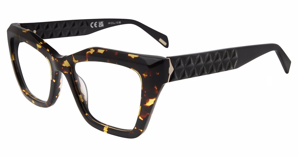 POLICE OPTICAL VPLN57M Eyeglasses YELLOW-HAVANA-0779 52mm