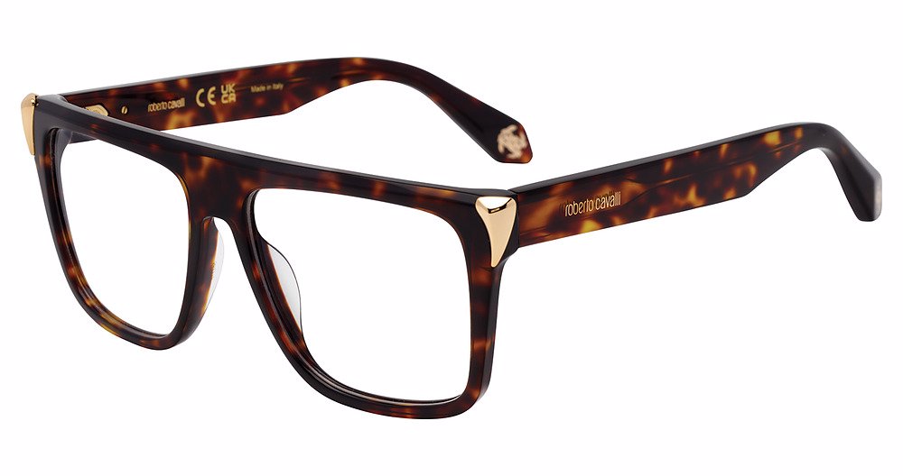 ROBERTO CAVALLI OPTICAL VRC107M Eyeglasses SHINY-BRN-YELLW-HAV-0743 56mm