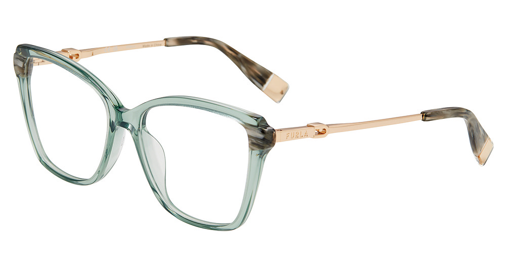 FURLA OPTICAL VFU830 Eyeglasses TRANSP.-GREEN-03GE 54mm