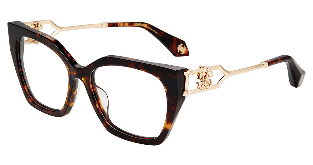 ROBERTO CAVALLI OPTICAL VRC120 Eyeglasses SHINY-DARK-HAVANA-01AY 55mm