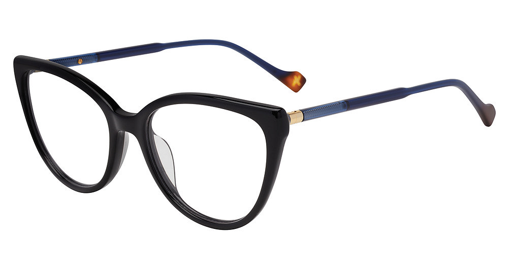 YALEA OPTICAL VYA186 Eyeglasses SHINY-BLACK-0700 53mm