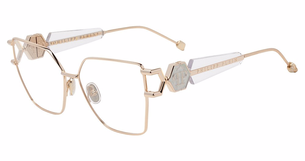 PHILIPP PLEIN OPTICAL VPP166S Eyeglasses SHINY-TOTAL-ROSE-GOLD-0300 57mm