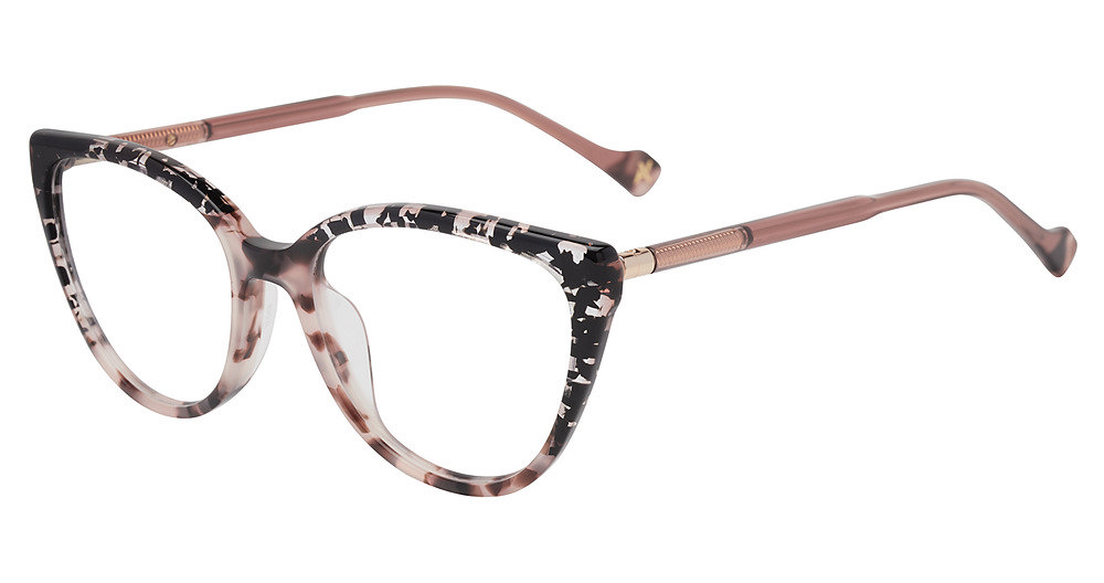 YALEA OPTICAL VYA186V Eyeglasses SHINY-PINK-BROWN-VINTAGE-HAVAN 53mm