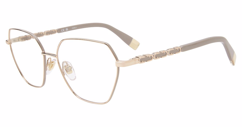 FURLA OPTICAL VFU834 Eyeglasses SHNY-COP-GD-W–COL-PTS-02AM 55mm