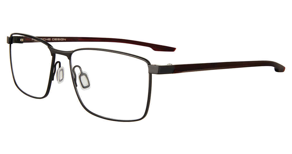 PORSCHE DESIGN OPTICAL P8733 Eyeglasses BLACK–RED-A-A 57mm
