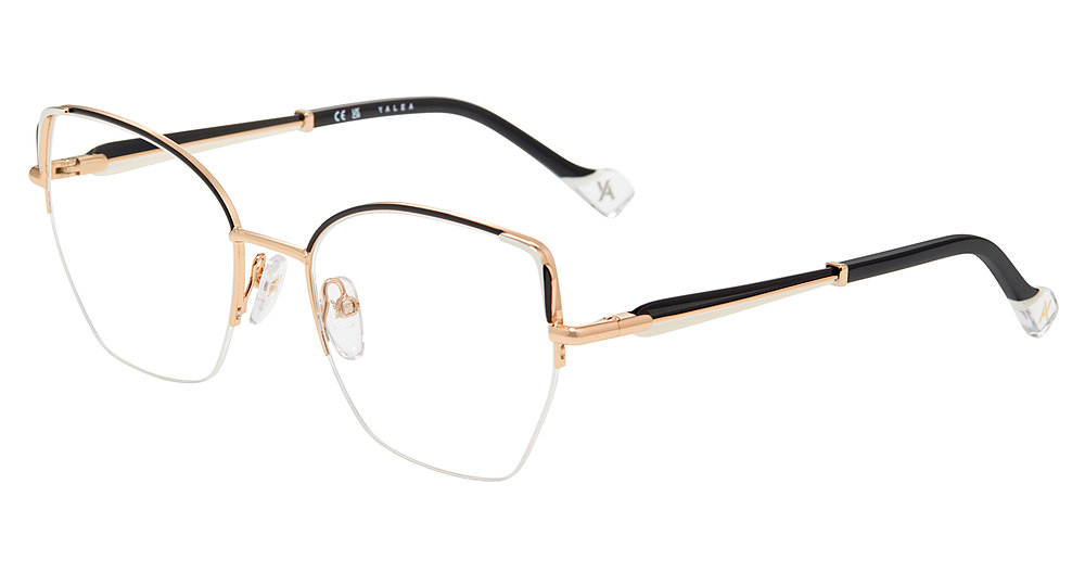 YALEA OPTICAL VYA190 Eyeglasses ROSE-GOLD-W-BLACK-PARTS-0301 54mm