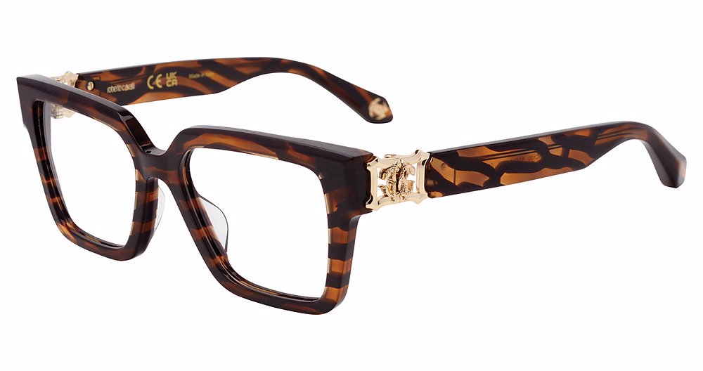 ROBERTO CAVALLI OPTICAL VRC100 Eyeglasses STRIPED-CHELSEA-HAVANA-04AH 52mm