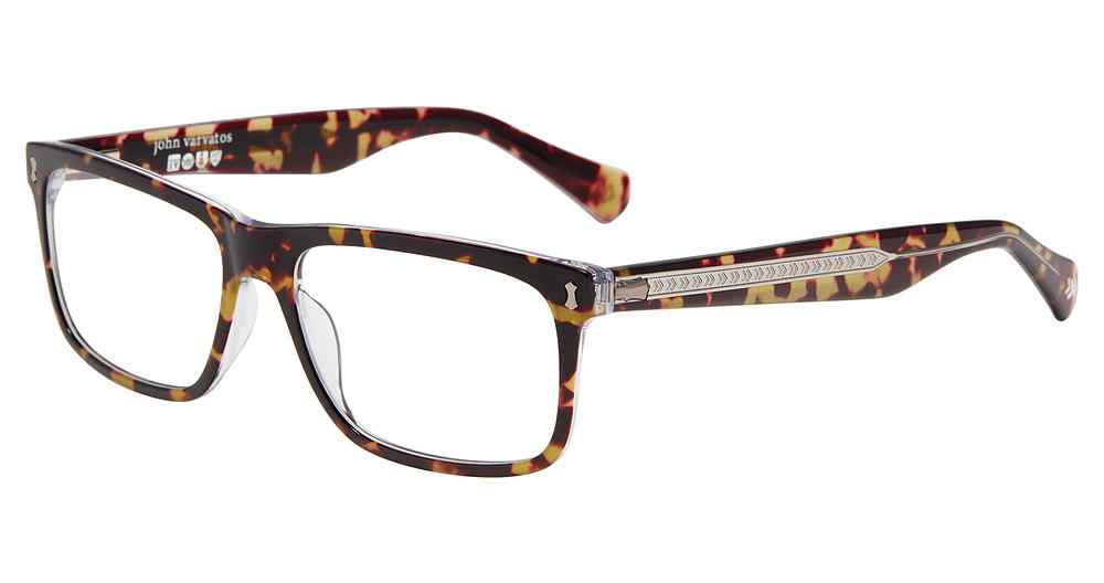 JOHN VARVATOS OPTICAL V417 Eyeglasses TORTOISE-CRYSTAL-0TOC 56mm