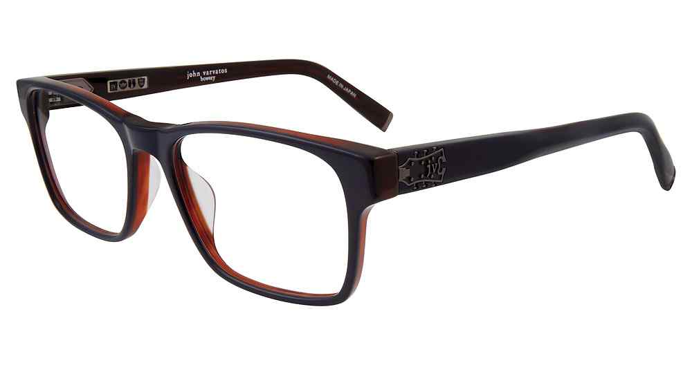 JOHN VARVATOS OPTICAL V409 Eyeglasses NAVY-BROWN-0NBR 56mm