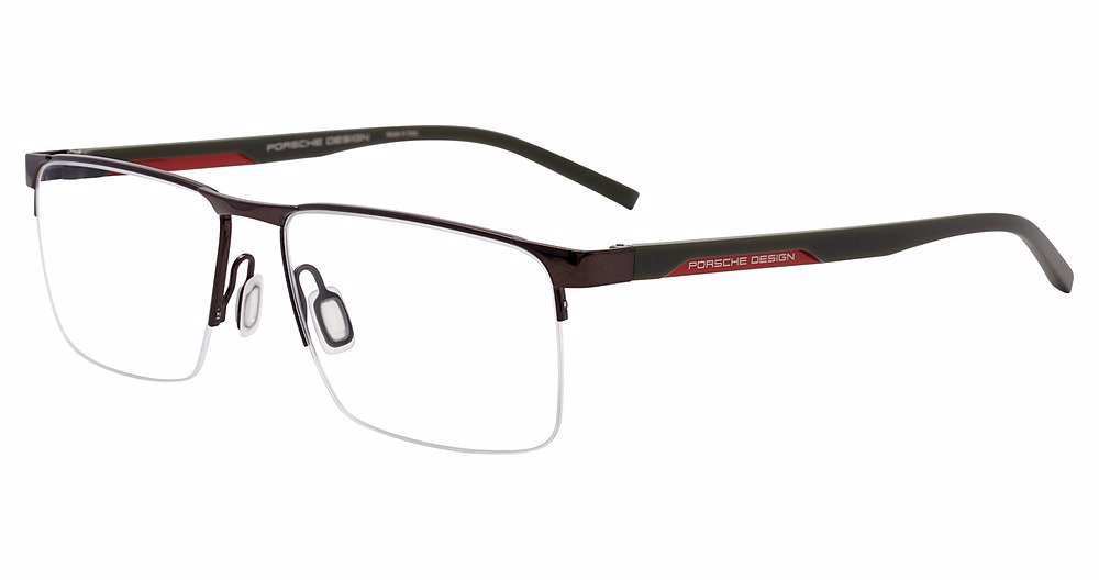 PORSCHE DESIGN OPTICAL P8775 Eyeglasses BROWN-OLIVE-METAL-D000 57mm