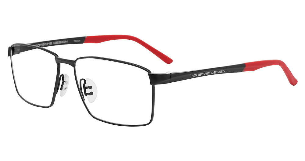 PORSCHE DESIGN OPTICAL P8777 Eyeglasses BLACK–RED-A000 58mm
