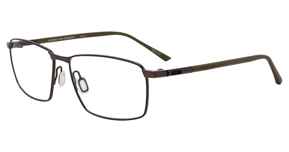 PORSCHE DESIGN OPTICAL P8766 Eyeglasses BROWN-OLIVE-TITANIUM-D000 58mm