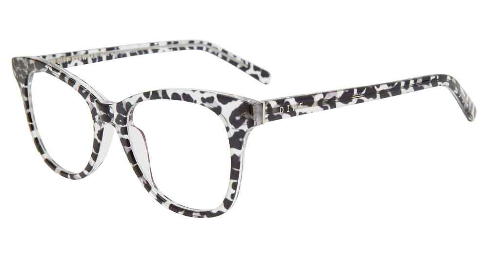 DIFF OPTICAL VDFCRNA Eyeglasses CLEAR-LEOPARD-BL-LPRD 50mm