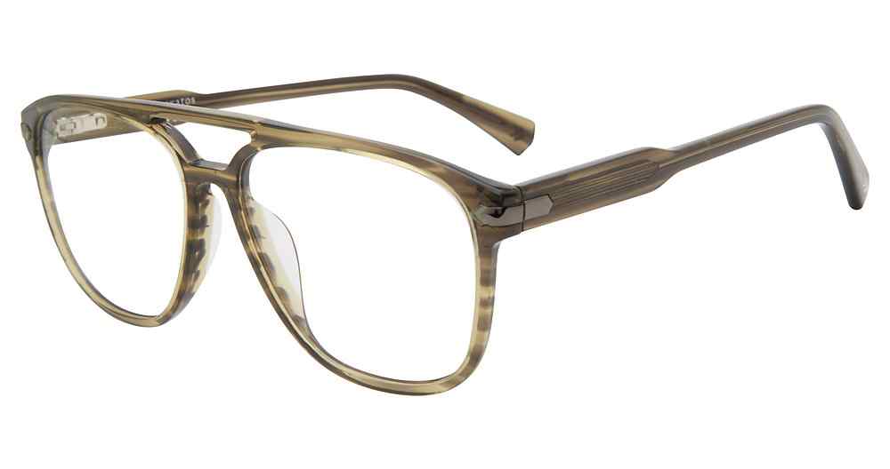 JOHN VARVATOS OPTICAL VJV424 Eyeglasses OLIVE-HORN-0OLV 56mm