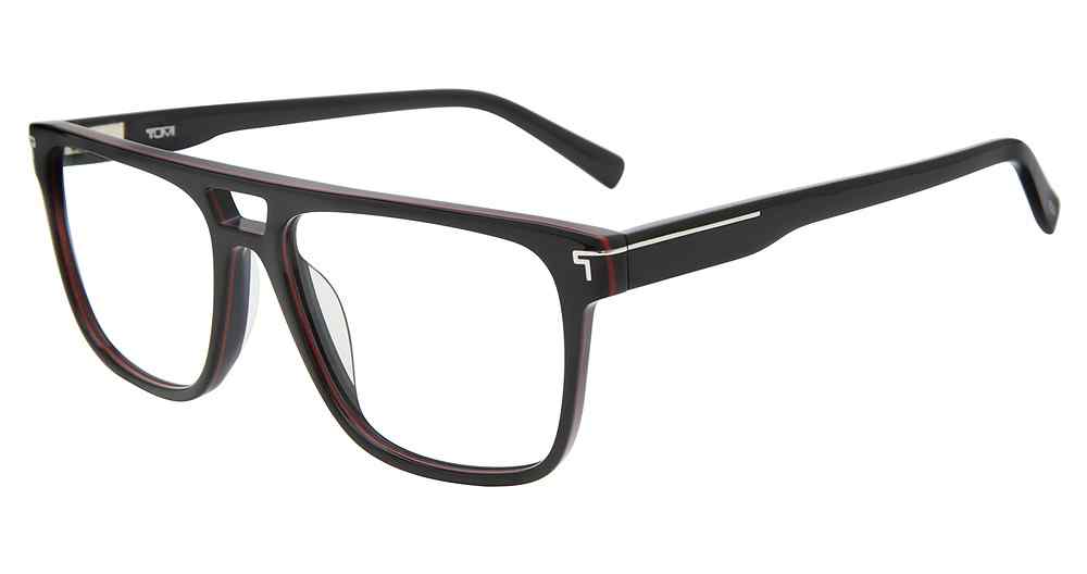 TUMI OPTICAL VTU515 Eyeglasses BLACK-RED-02KJ 55mm