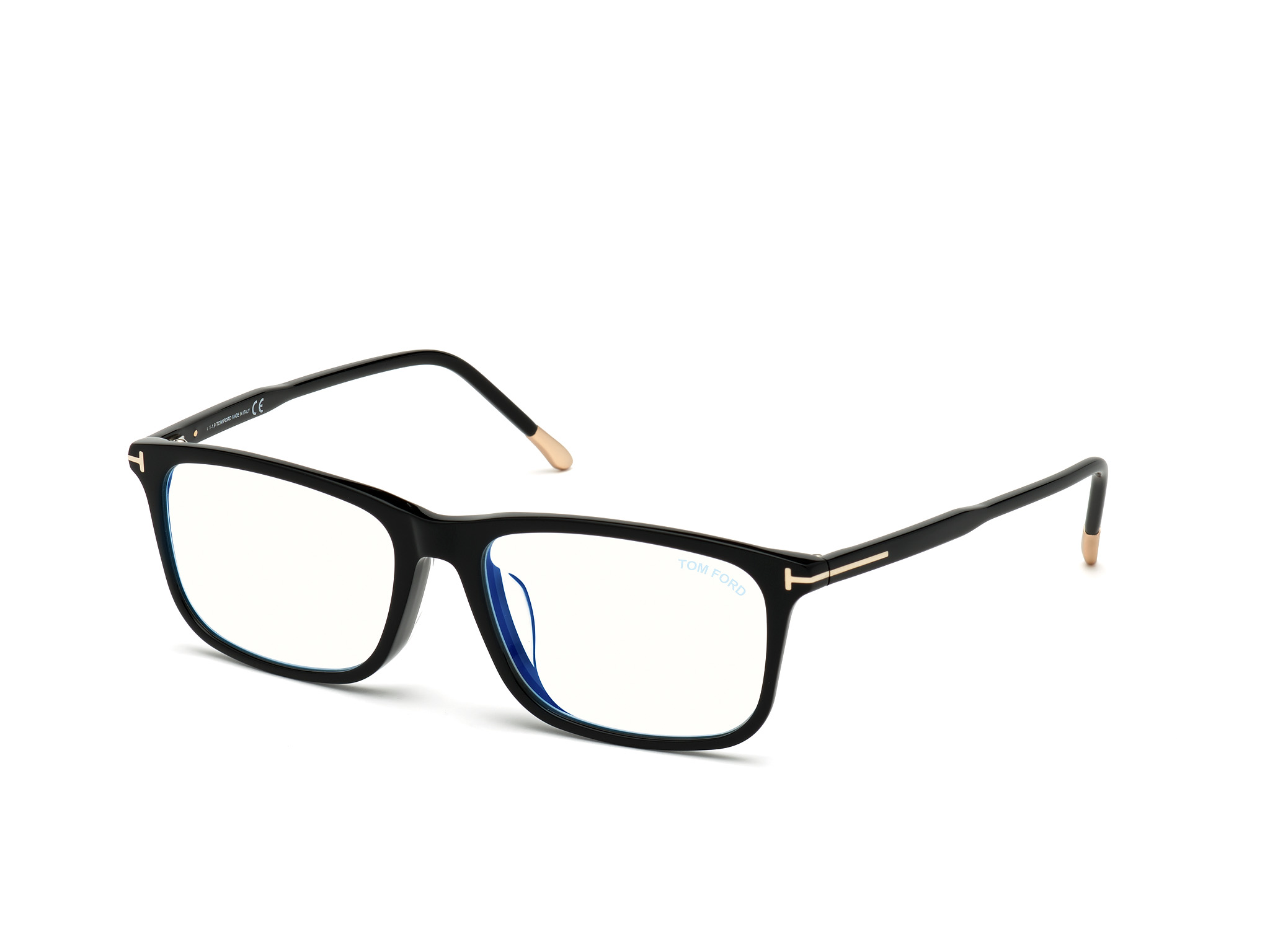 TOM FORD FT5646-D-B Eyeglasses 001 – SHINY BLACK 57mm