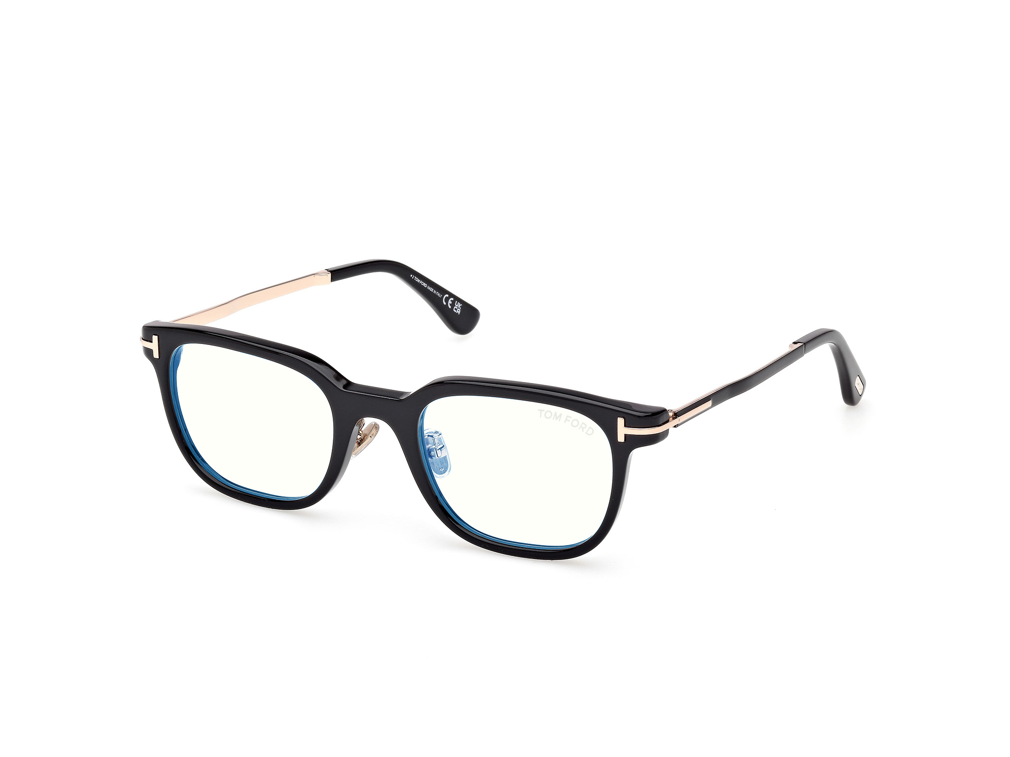 TOM FORD FT6022-D-B Eyeglasses 052 - DARK HAVANA / SHINY ROSE GOLD 52mm