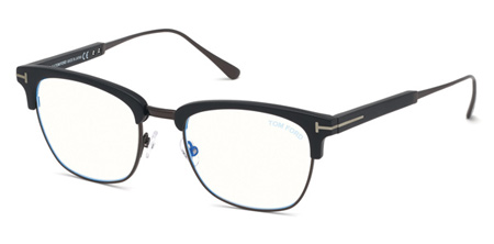 TOM FORD FT5590-F-B Eyeglasses 001 – SHINY BLACK / SHINY ROSE GOLD 52mm