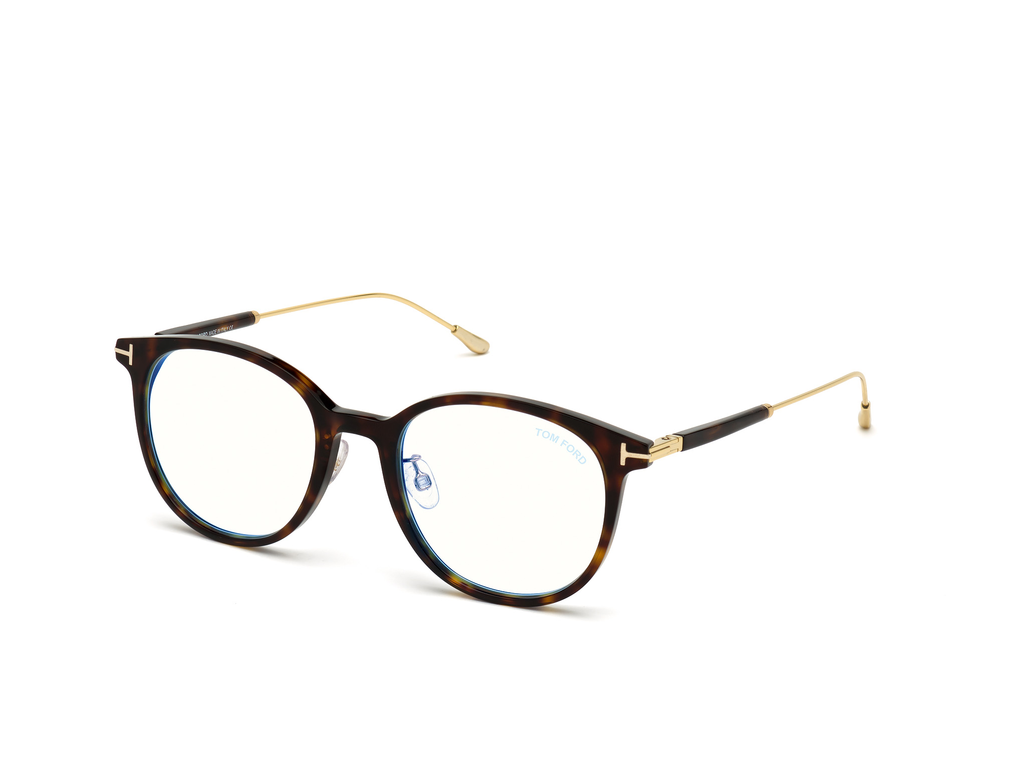 TOM FORD FT5644-D-B Eyeglasses 090 – SHINY BLUE / SHINY PALE GOLD 52mm
