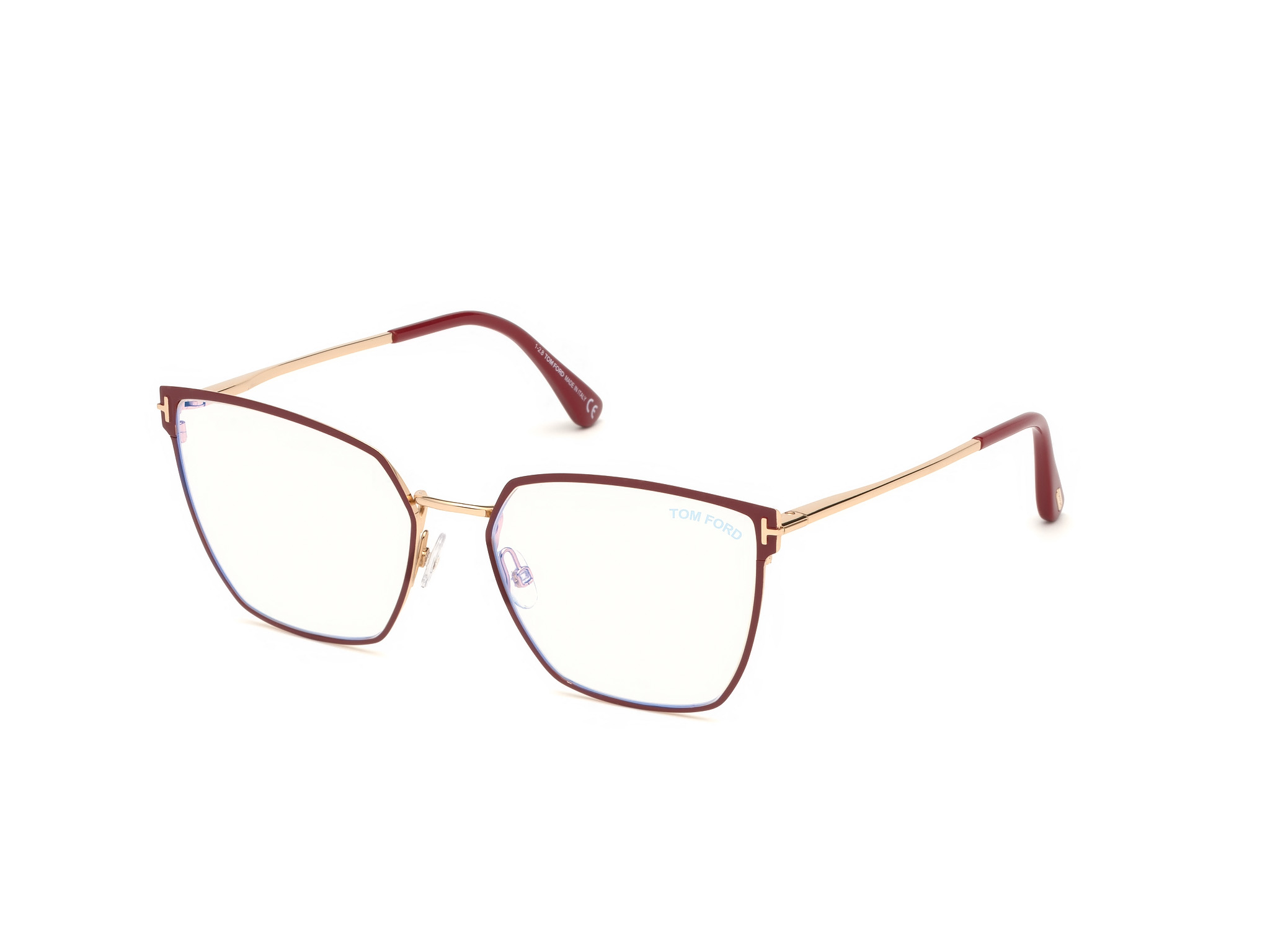 TOM FORD FT5574-B Eyeglasses 021 – SHINY WHITE / SHINY BLACK 55mm