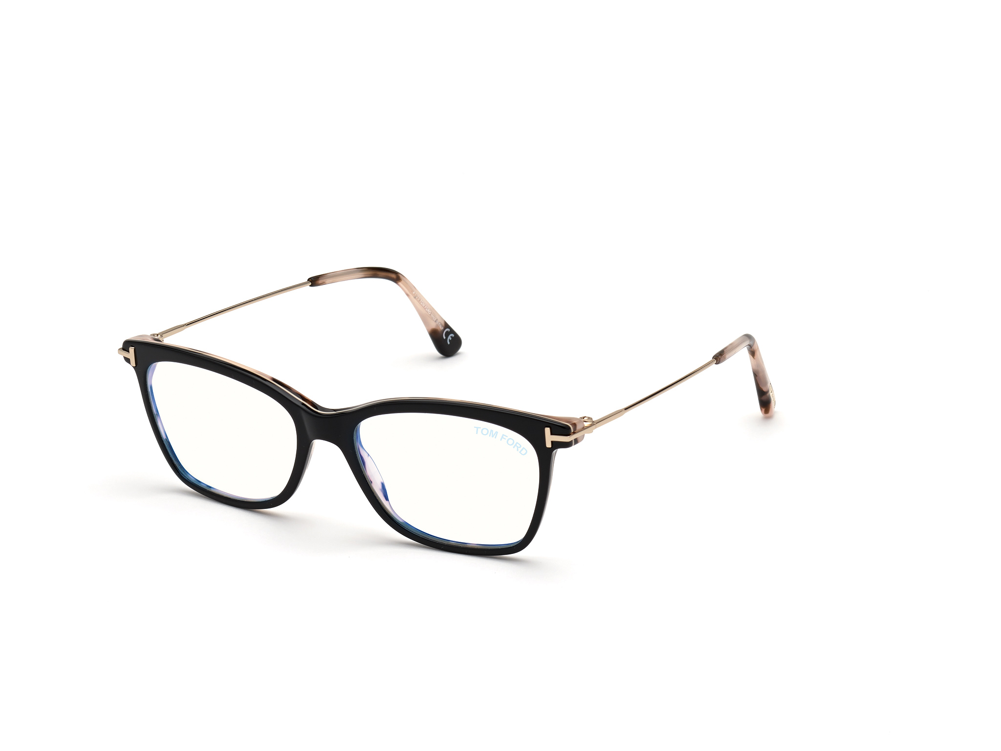 TOM FORD FT5712-B Eyeglasses 052 – DARK HAVANA / SHINY PALE GOLD 50mm